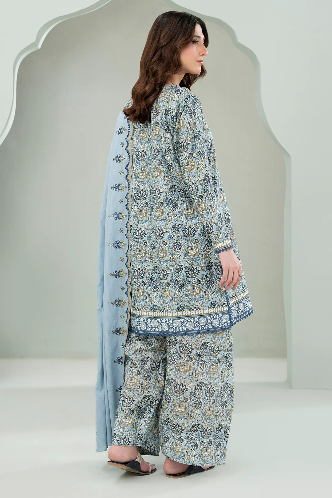 Embroidered Shirt Shalwar Dupatta - 0645 - Image 6