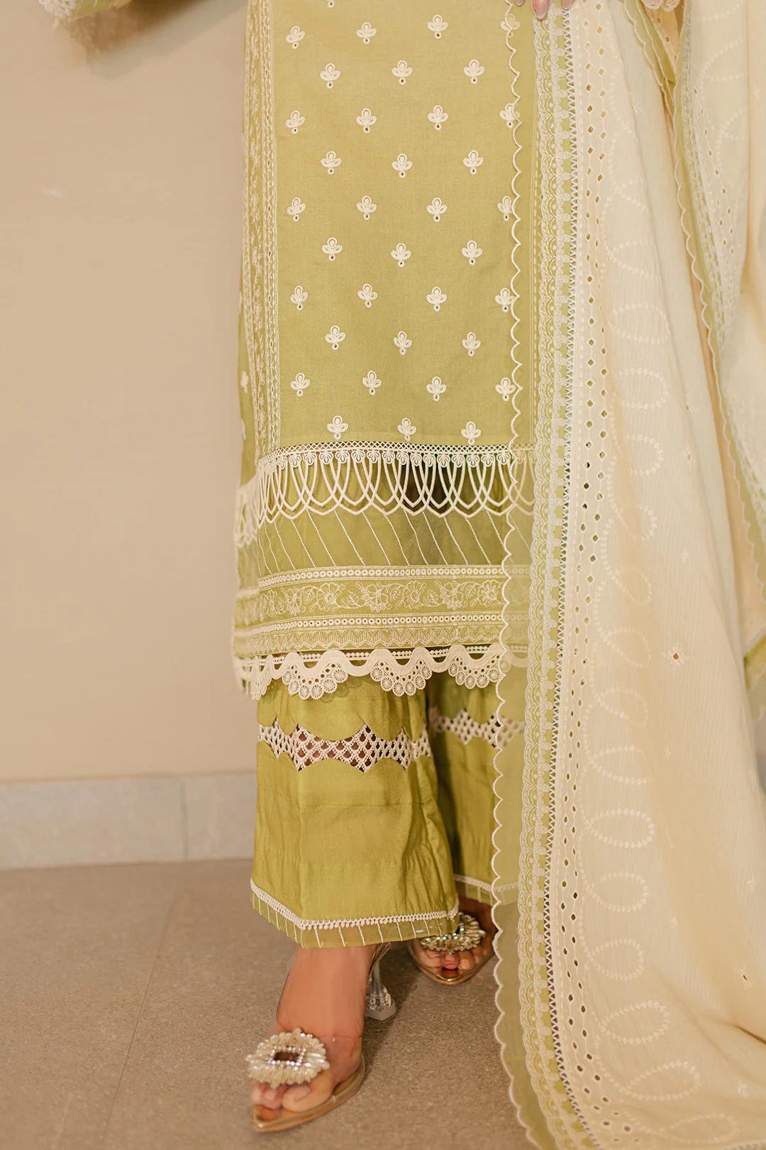 Embroidered Shirt Shalwar Dupatta - 0702 - Image 5
