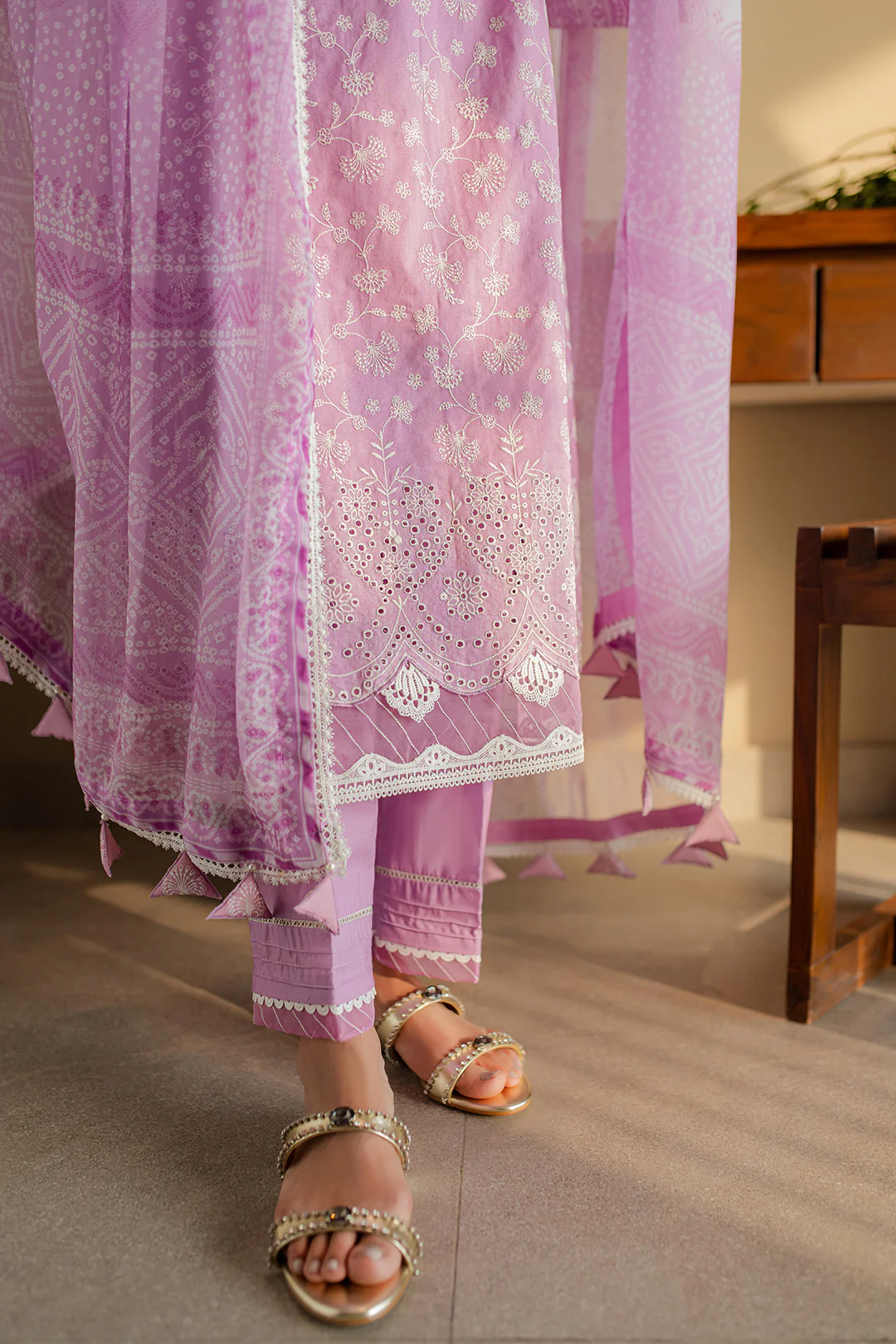Embroidered Shirt Shalwar Dupatta - 0703 - Image 6
