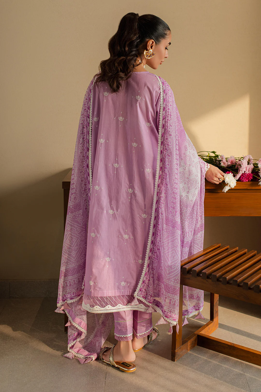 Embroidered Shirt Shalwar Dupatta - 0703 - Image 8