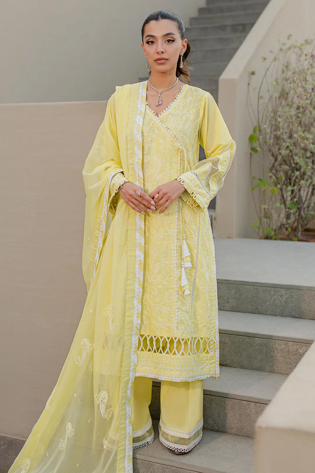 Embroidered Shirt Shalwar Dupatta - 0707 - Image 2