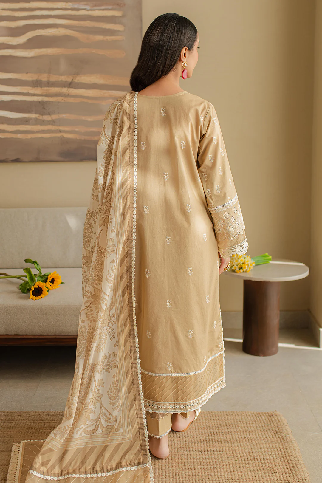 Embroidered Shirt Shalwar Dupatta - 0708 - Image 15