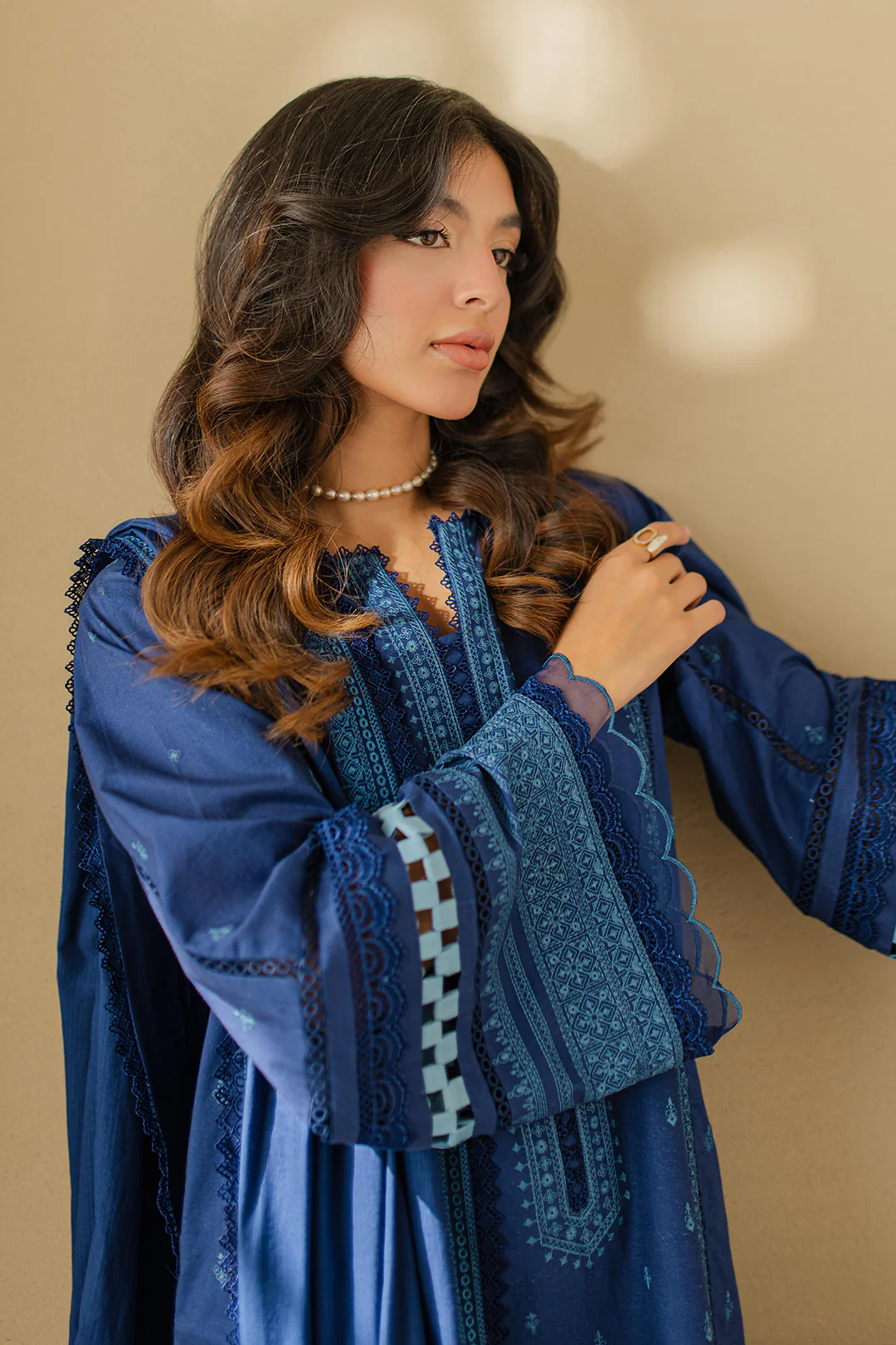 Embroidered Shirt Shalwar Dupatta - 0711 - Image 12