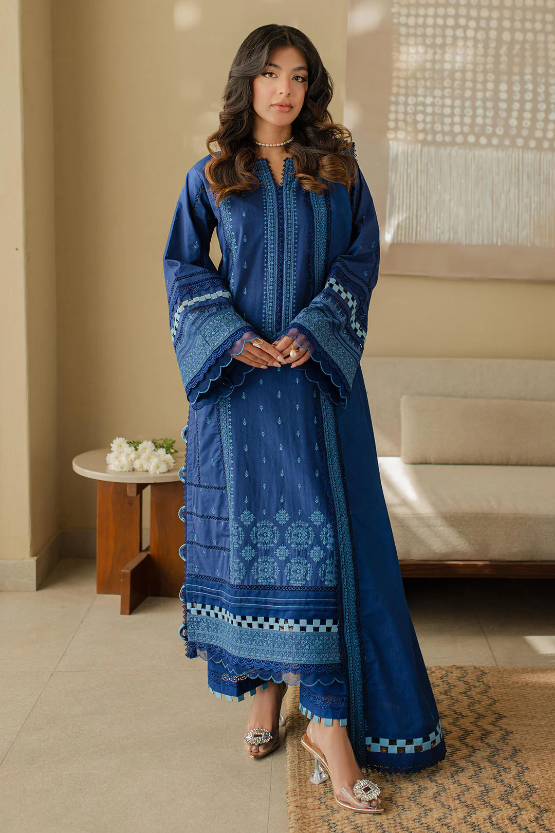 Embroidered Shirt Shalwar Dupatta - 0711 - Image 2