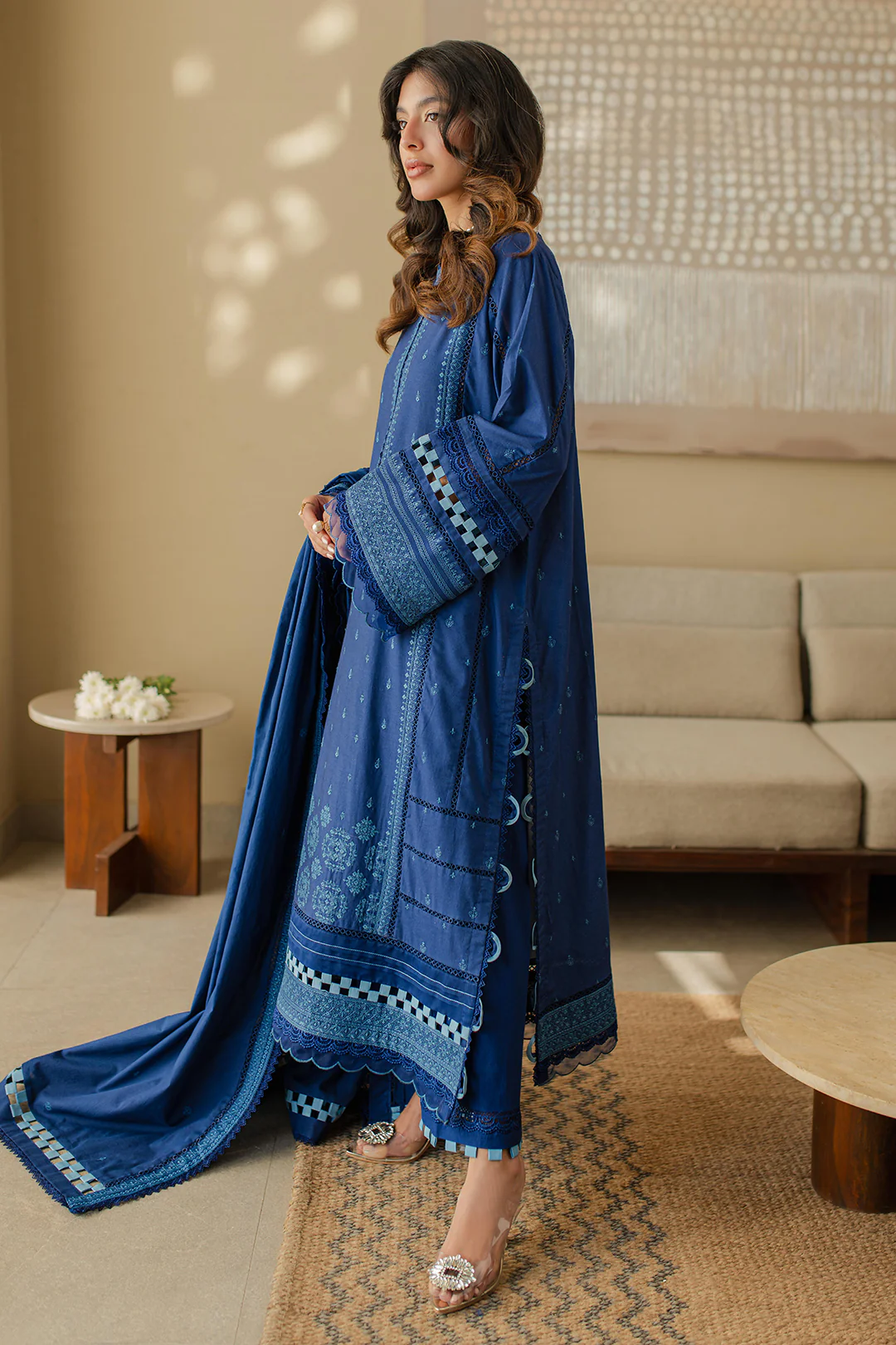 Embroidered Shirt Shalwar Dupatta - 0711 - Image 3