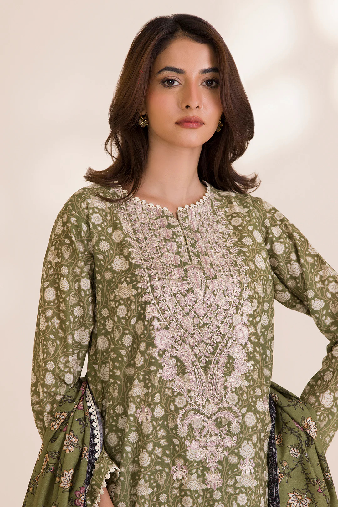Embroidered Shirt Shalwar Dupatta - 0041 - Image 2