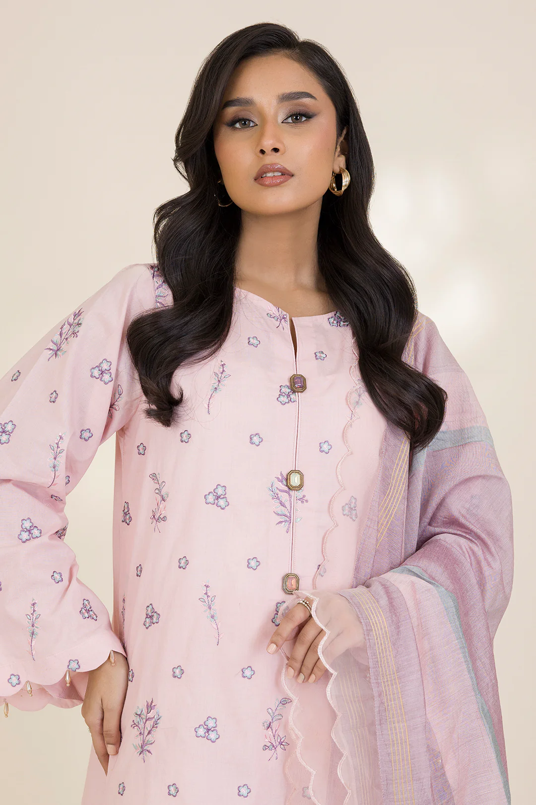 Embroidered Shirt Shalwar Dupatta - 0046 - Image 2