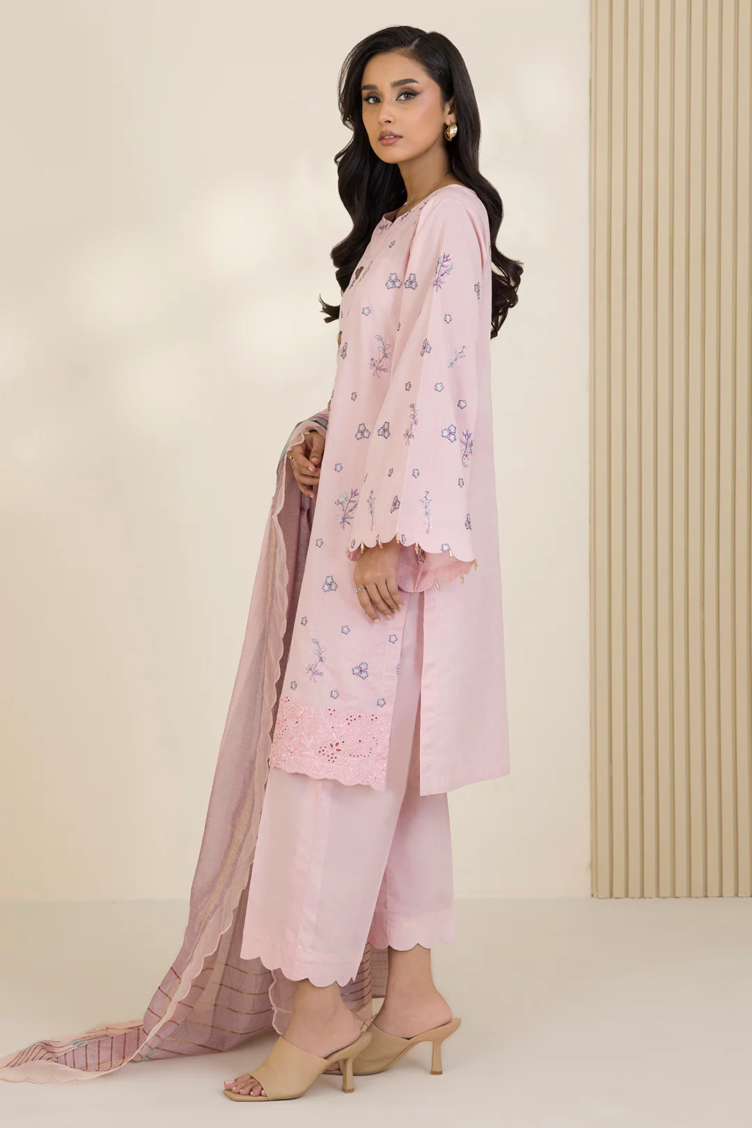 Embroidered Shirt Shalwar Dupatta - 0046 - Image 6