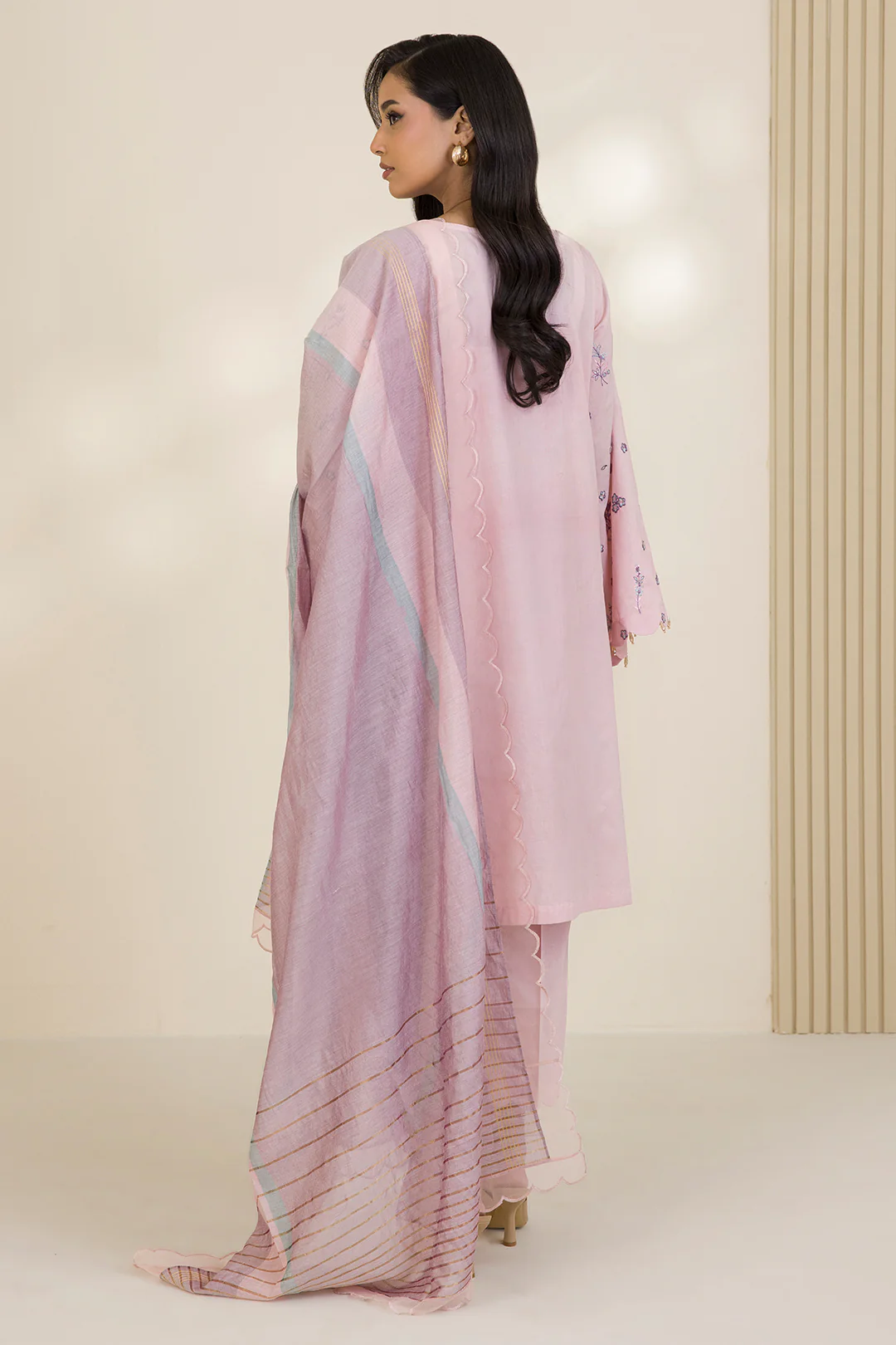 Embroidered Shirt Shalwar Dupatta - 0046 - Image 8