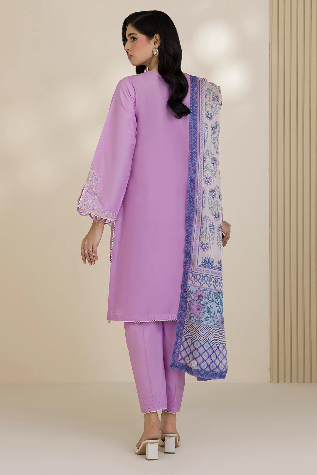 Embroidered Shirt Shalwar Dupatta - 0047 - Image 10