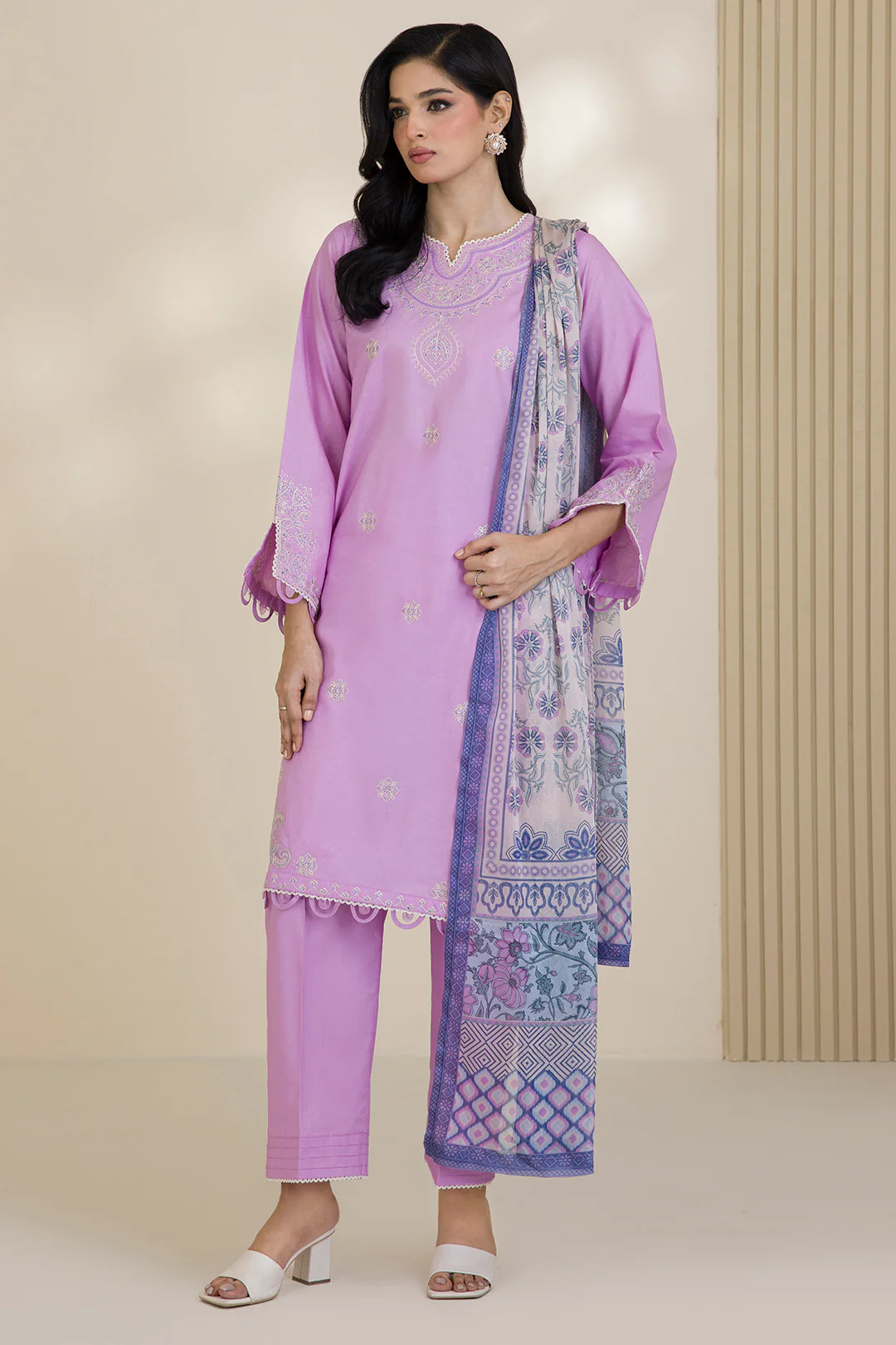 Embroidered Shirt Shalwar Dupatta - 0047 - Image 6