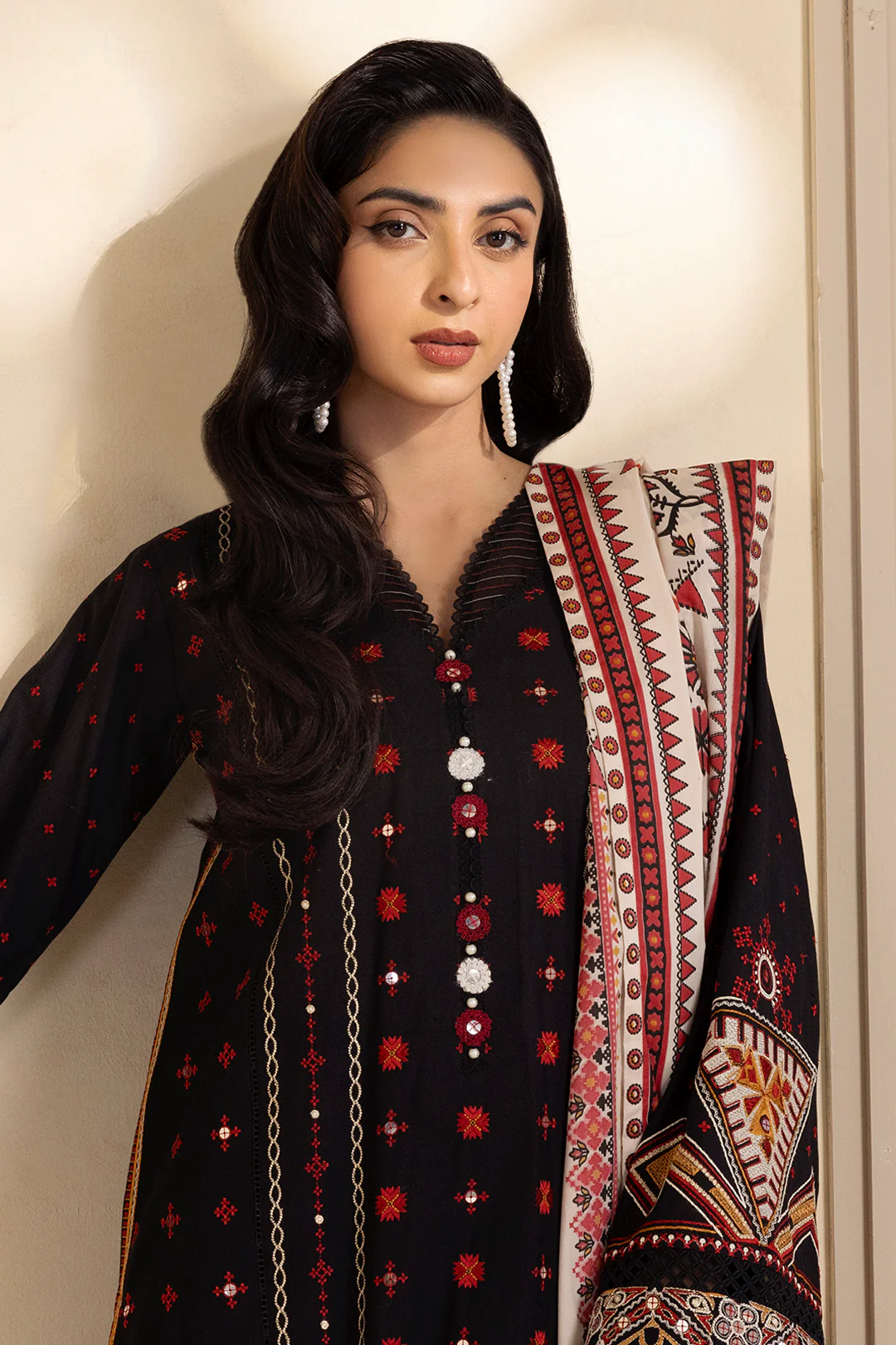 Embroidered Shirt Shalwar Dupatta - 0049 - Image 3