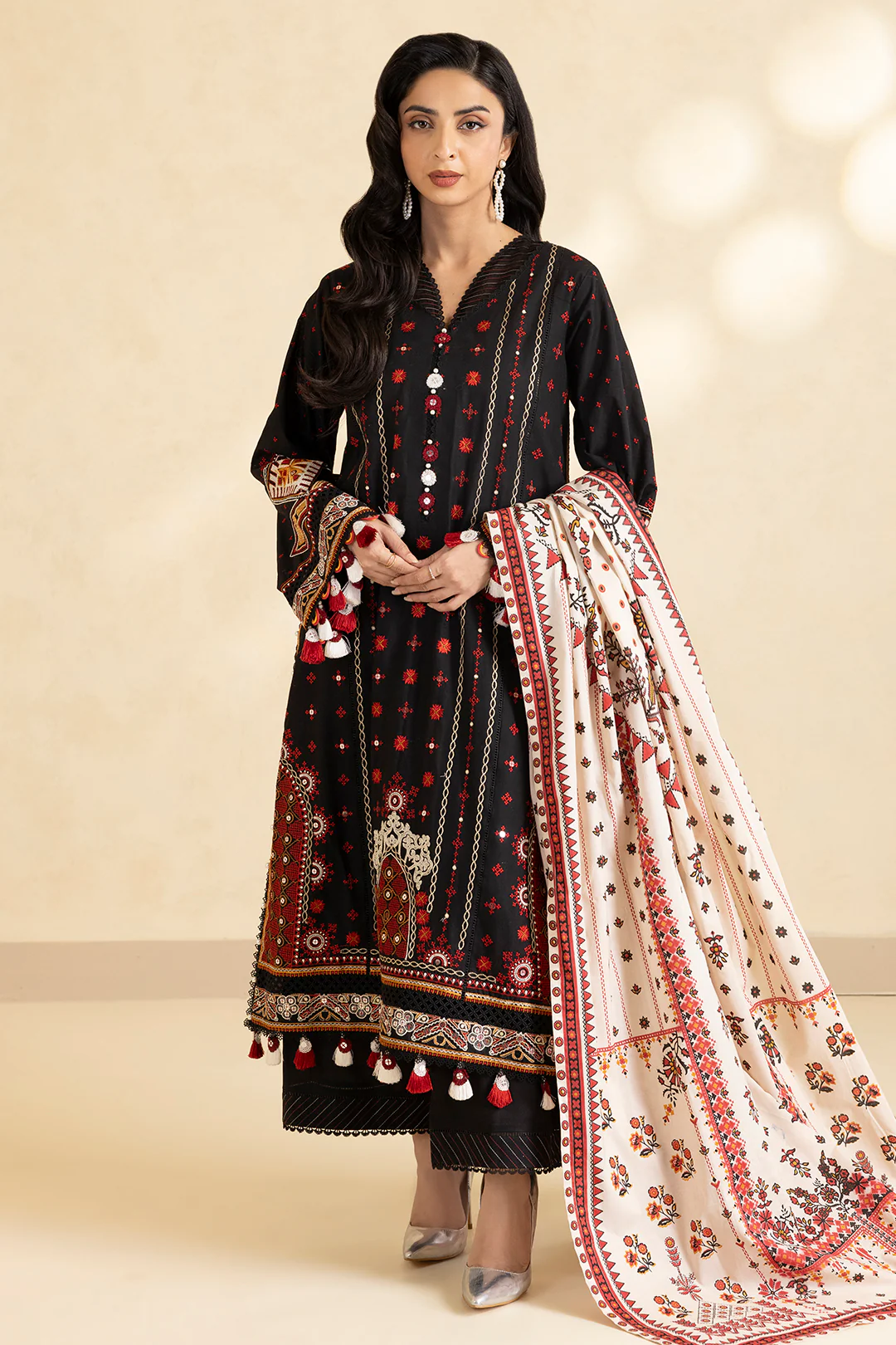 Embroidered Shirt Shalwar Dupatta - 0049 - Image 7