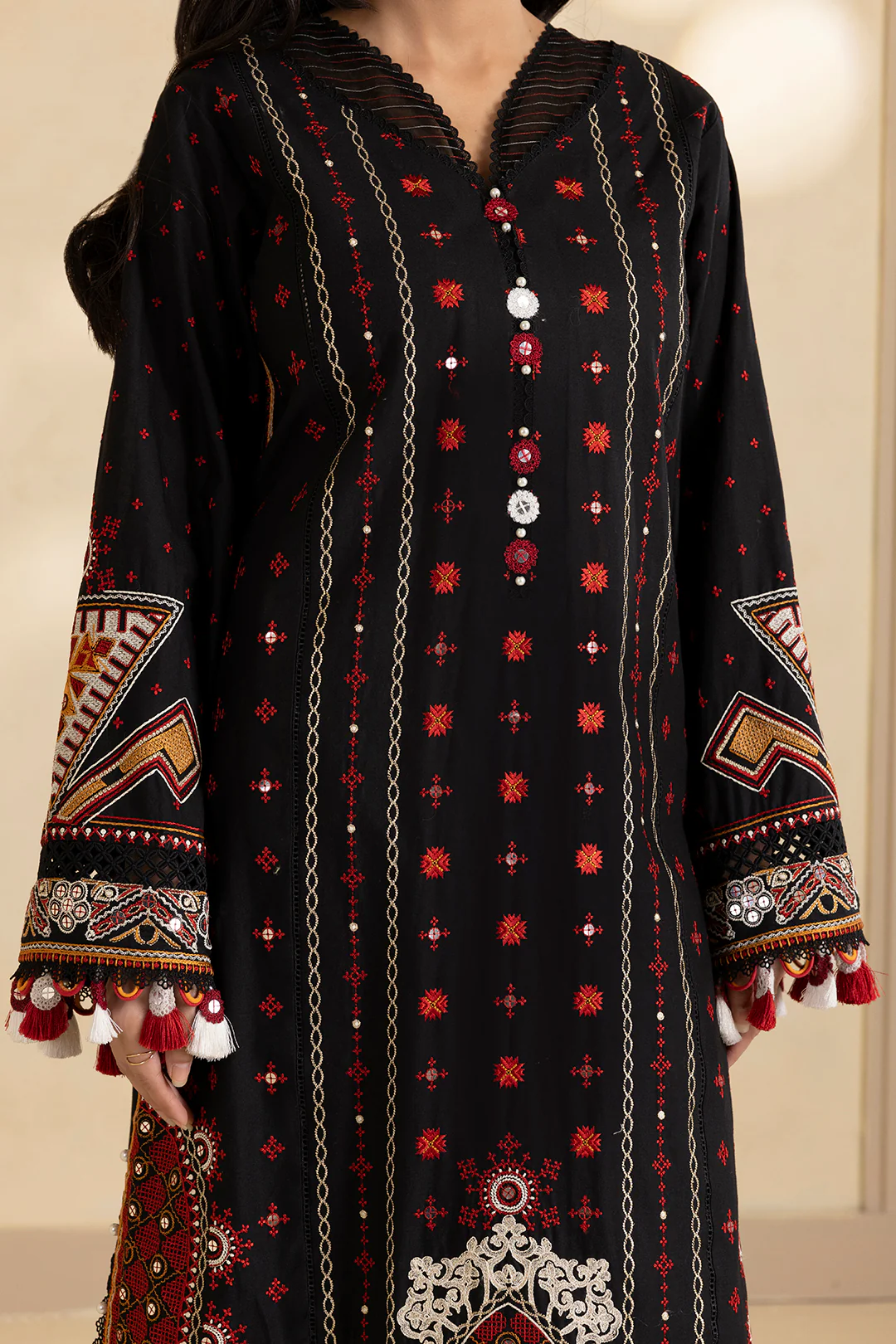 Embroidered Shirt Shalwar Dupatta - 0049 - Image 8