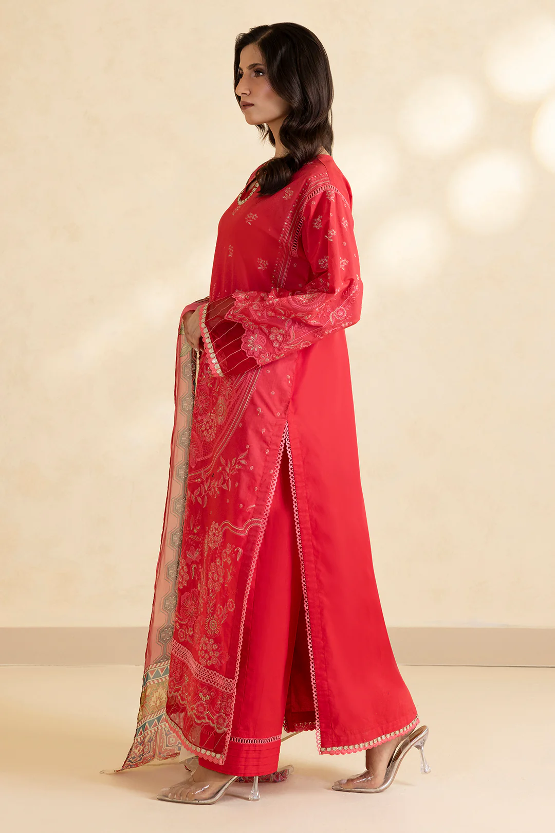 Embroidered Shirt Shalwar Dupatta - 0051 - Image 10