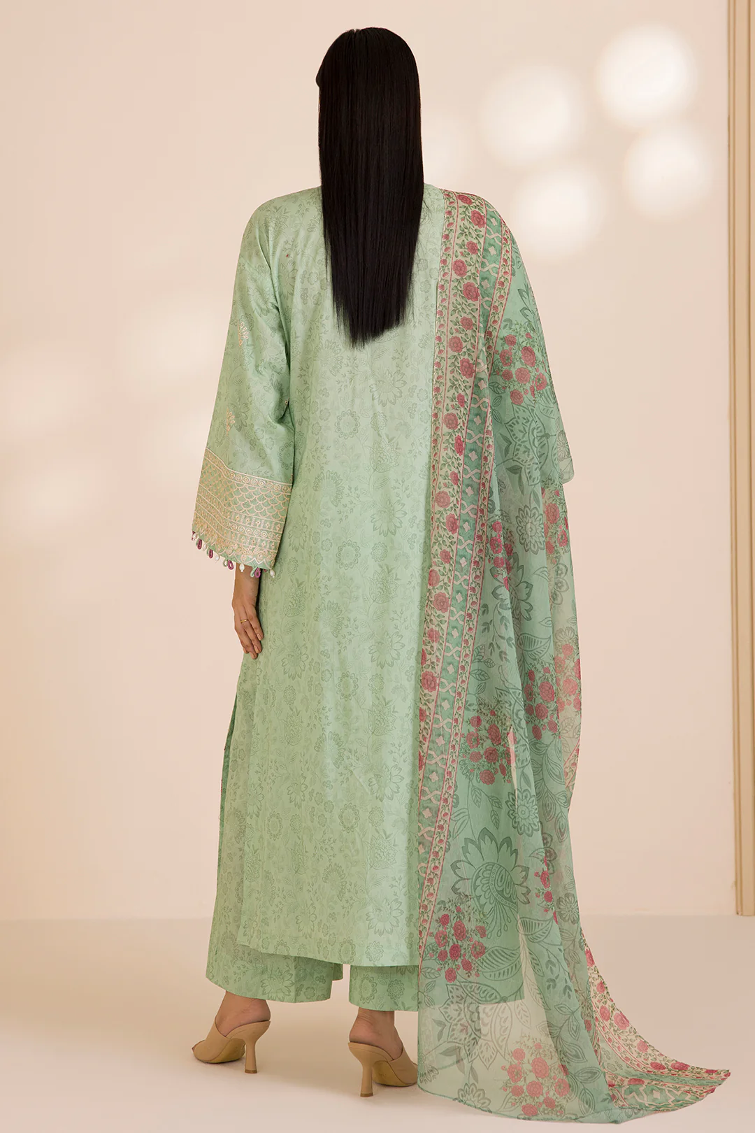 Embroidered Shirt Shalwar Dupatta - 0056 - Image 11