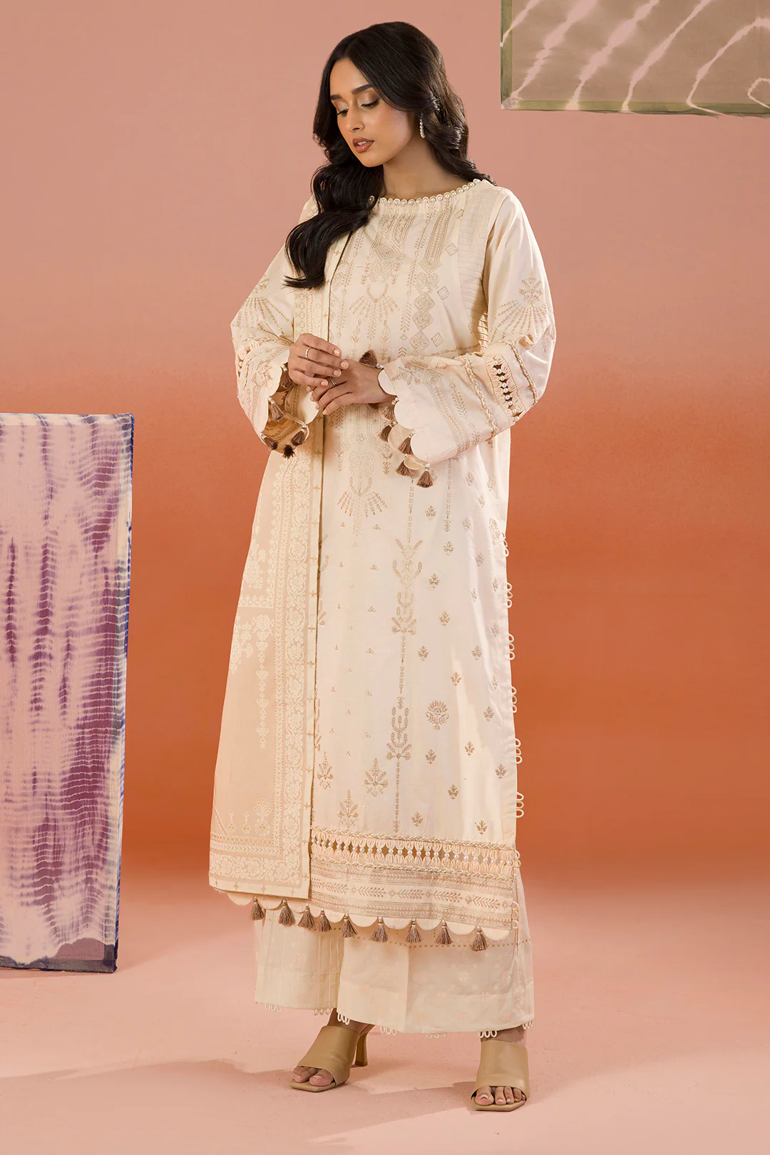 Embroidered Shirt Shalwar Dupatta - 0057 - Image 9