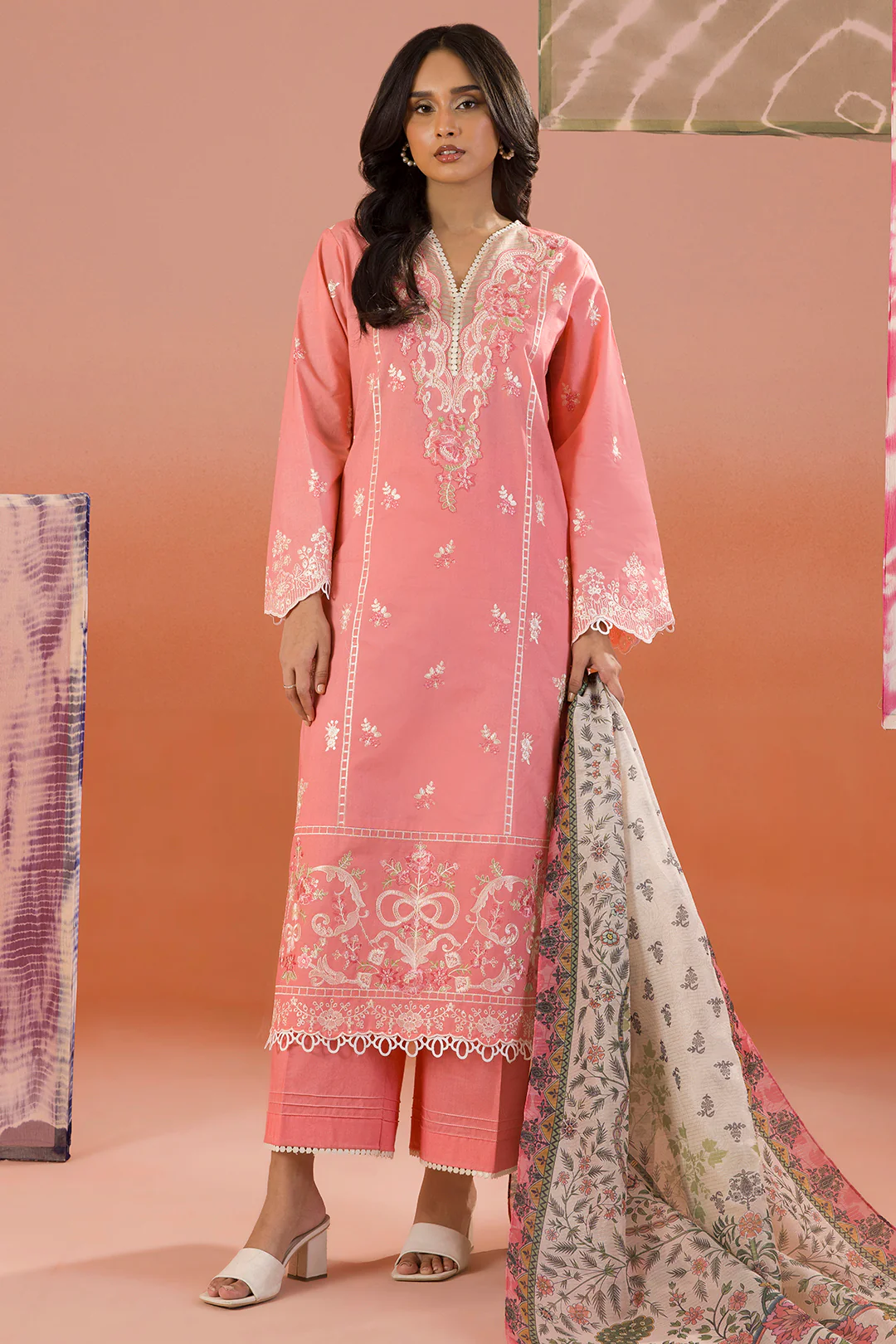 Embroidered Shirt Shalwar Dupatta - 0058 - Image 7