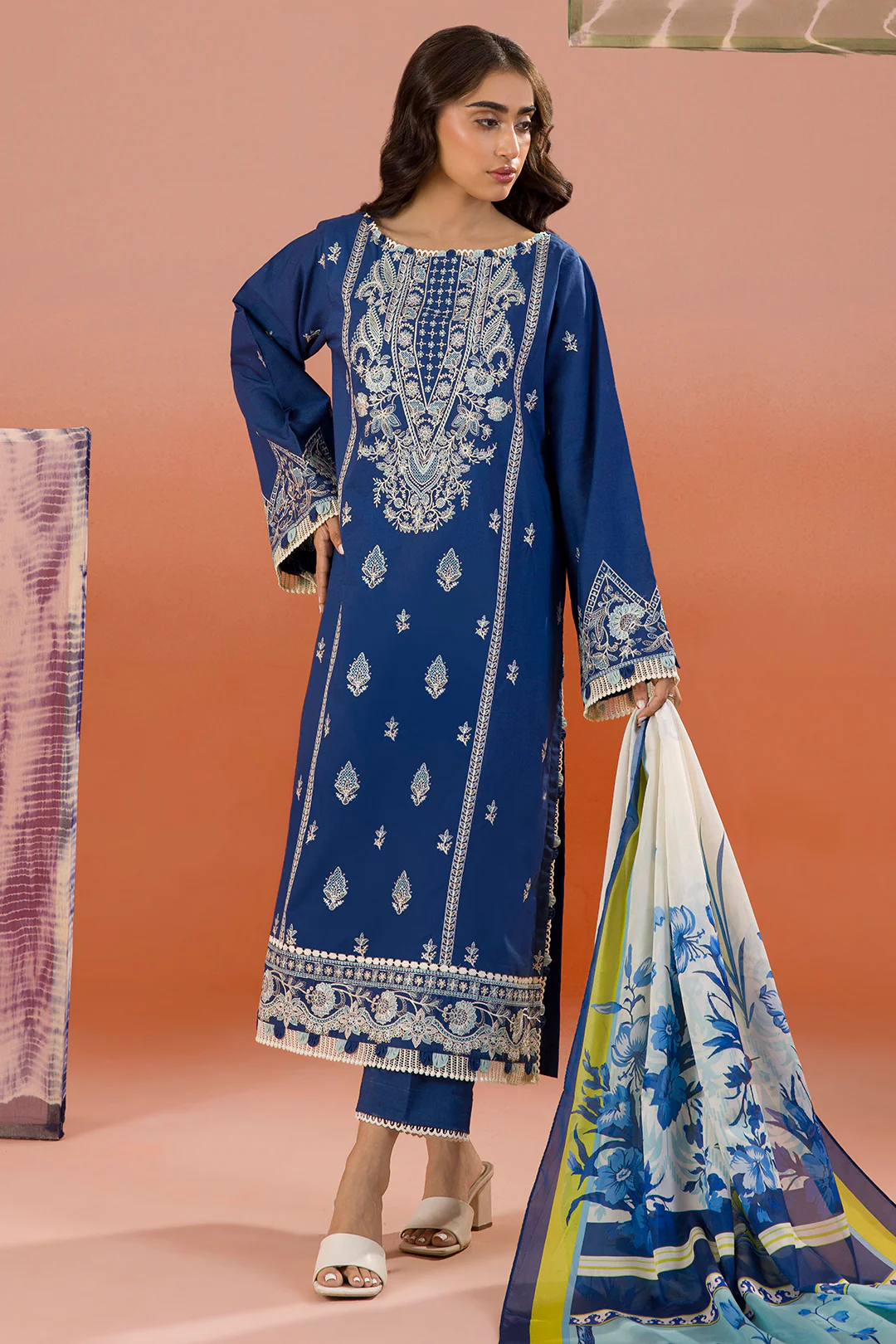 Embroidered Shirt Shalwar Dupatta - 0059 - Image 8