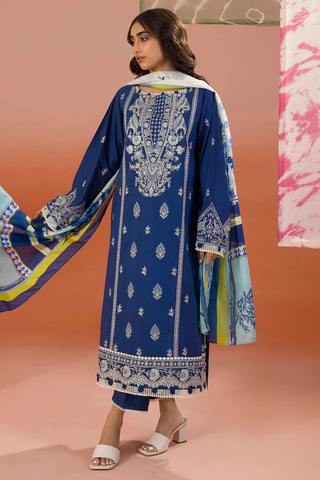 Embroidered Shirt Shalwar Dupatta - 0059 - Image 9