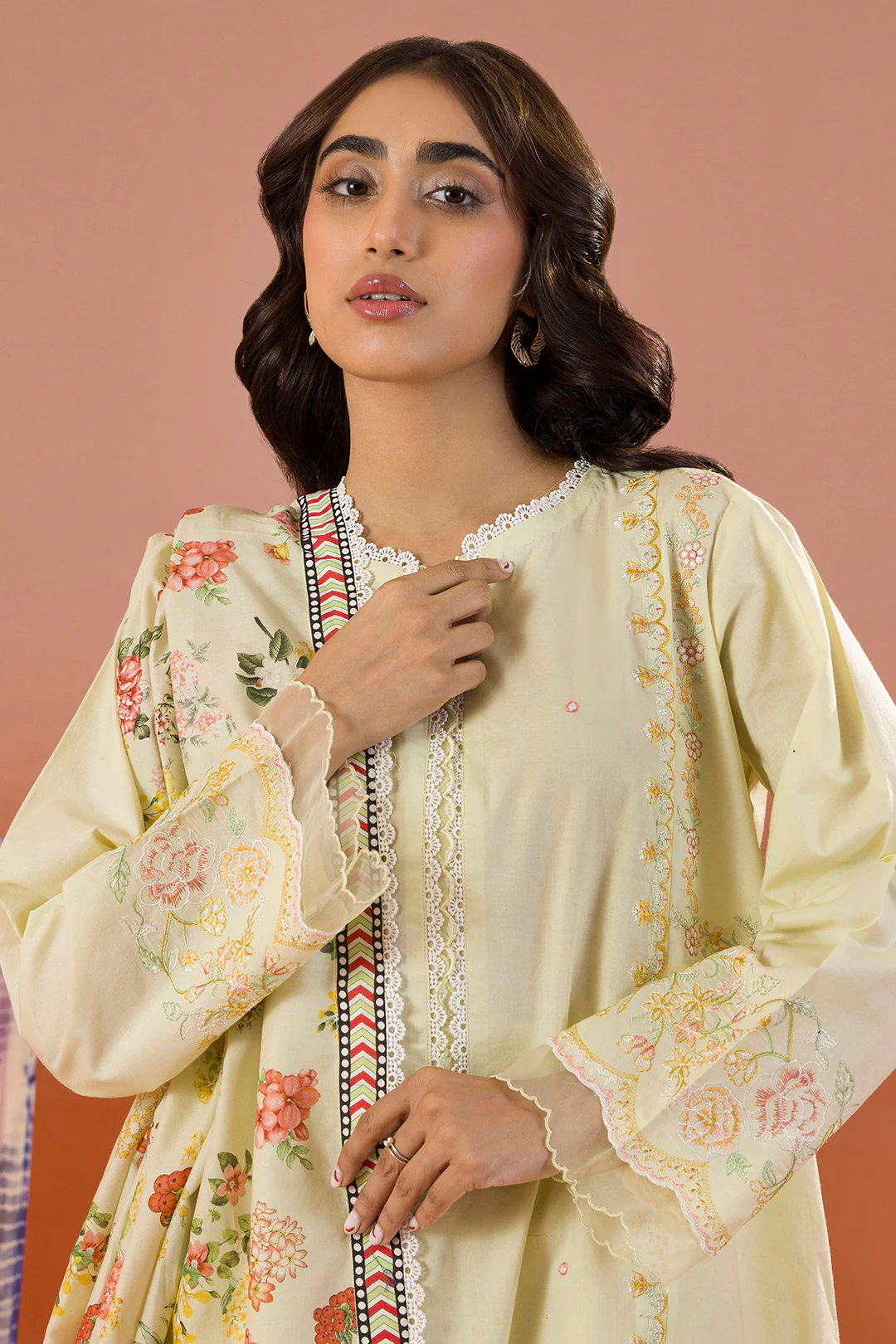 Embroidered Shirt Shalwar Dupatta - 0061 - Image 2