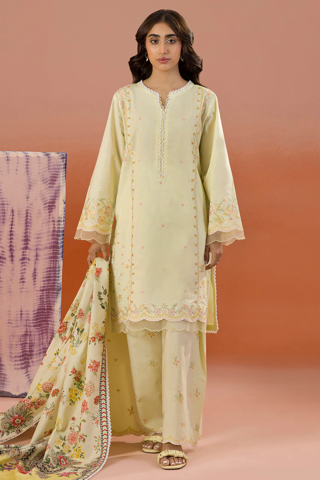 Embroidered Shirt Shalwar Dupatta - 0061 - Image 4