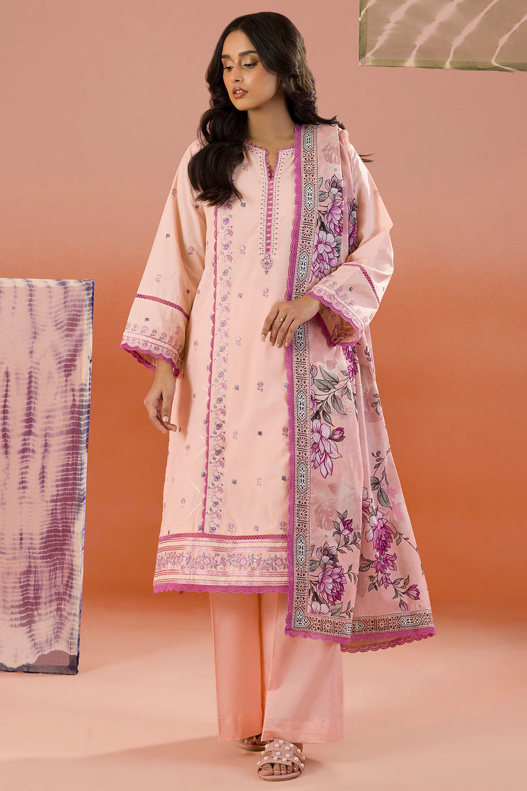 Embroidered Shirt Shalwar Dupatta - 0062 - Image 5