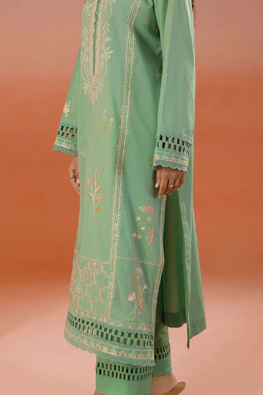 Embroidered Shirt Shalwar Dupatta - 0063 - Image 11