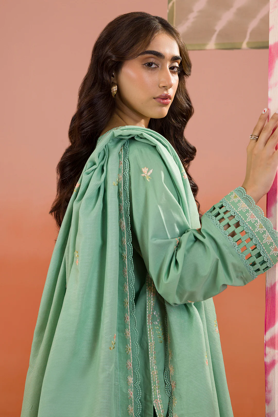 Embroidered Shirt Shalwar Dupatta - 0063 - Image 3