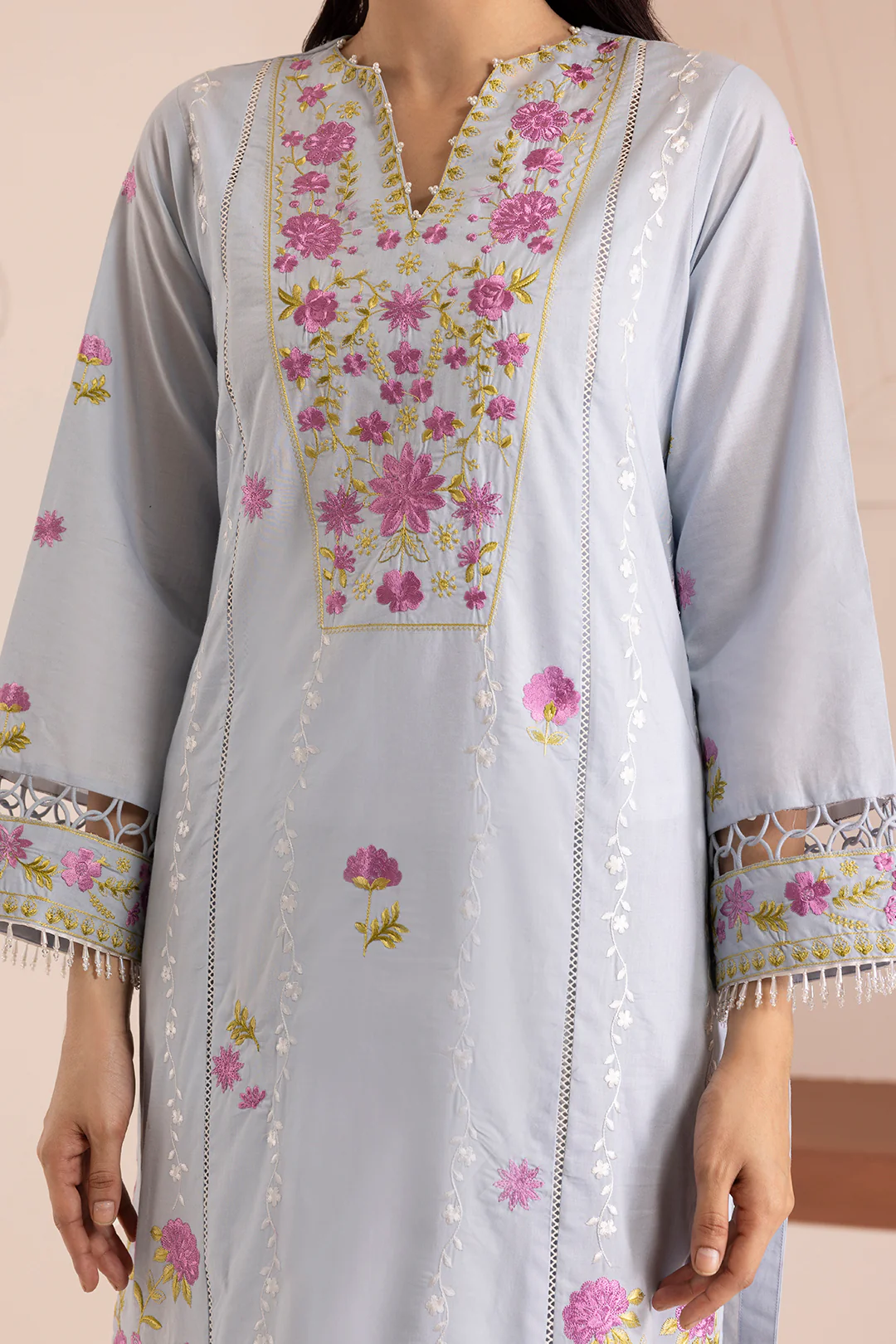 Embroidered Shirt Shalwar Dupatta - 0064 - Image 6