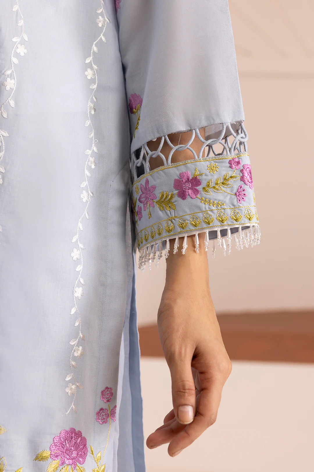 Embroidered Shirt Shalwar Dupatta - 0064 - Image 7