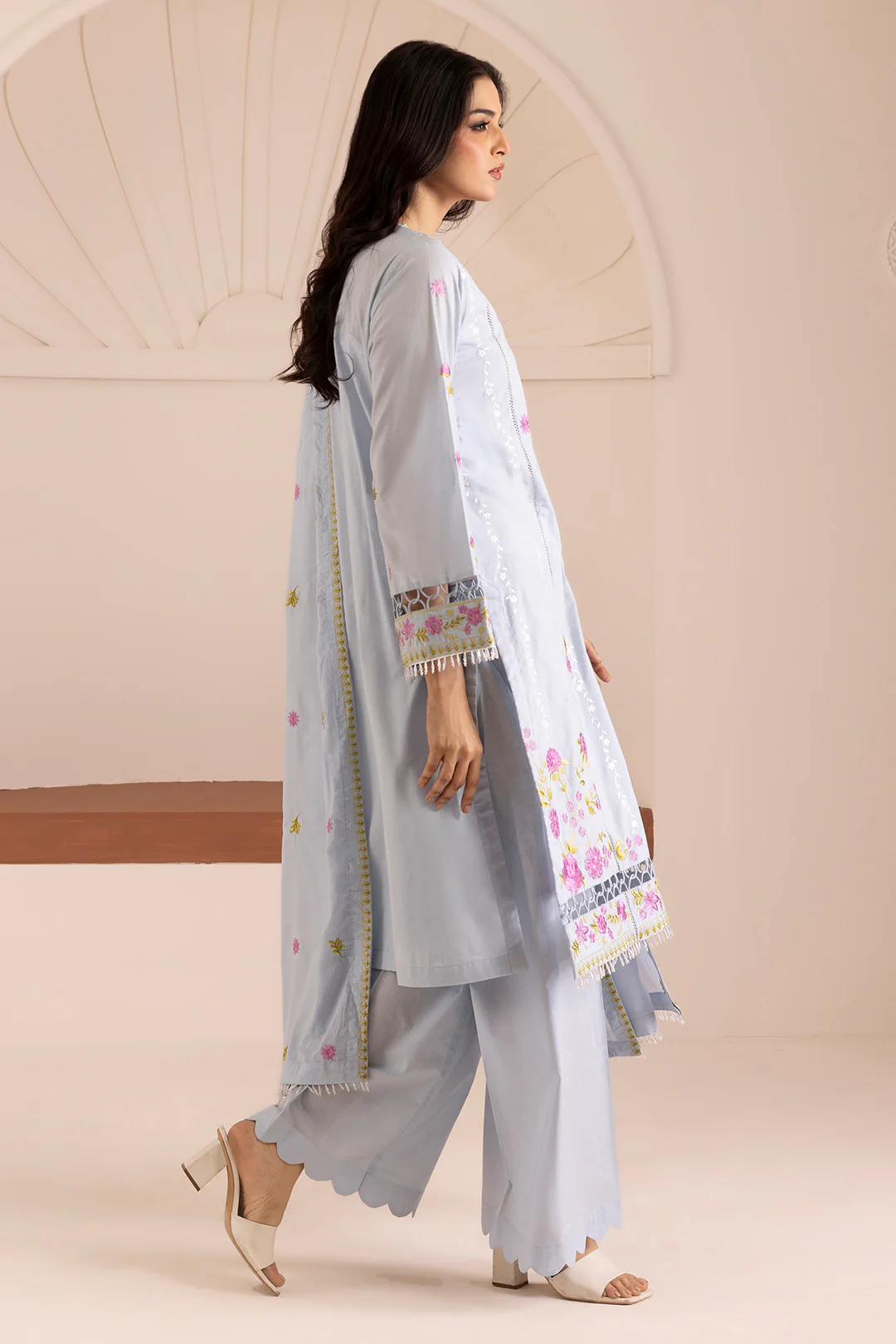 Embroidered Shirt Shalwar Dupatta - 0064 - Image 8