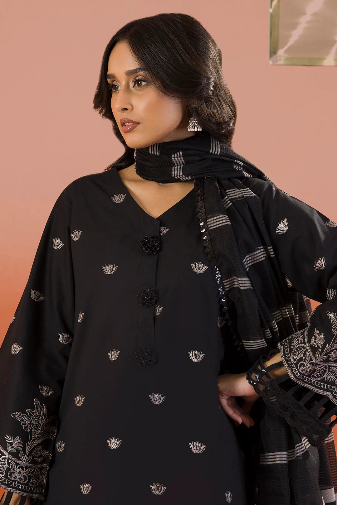 Embroidered Shirt Shalwar Dupatta - 0065 - Image 2