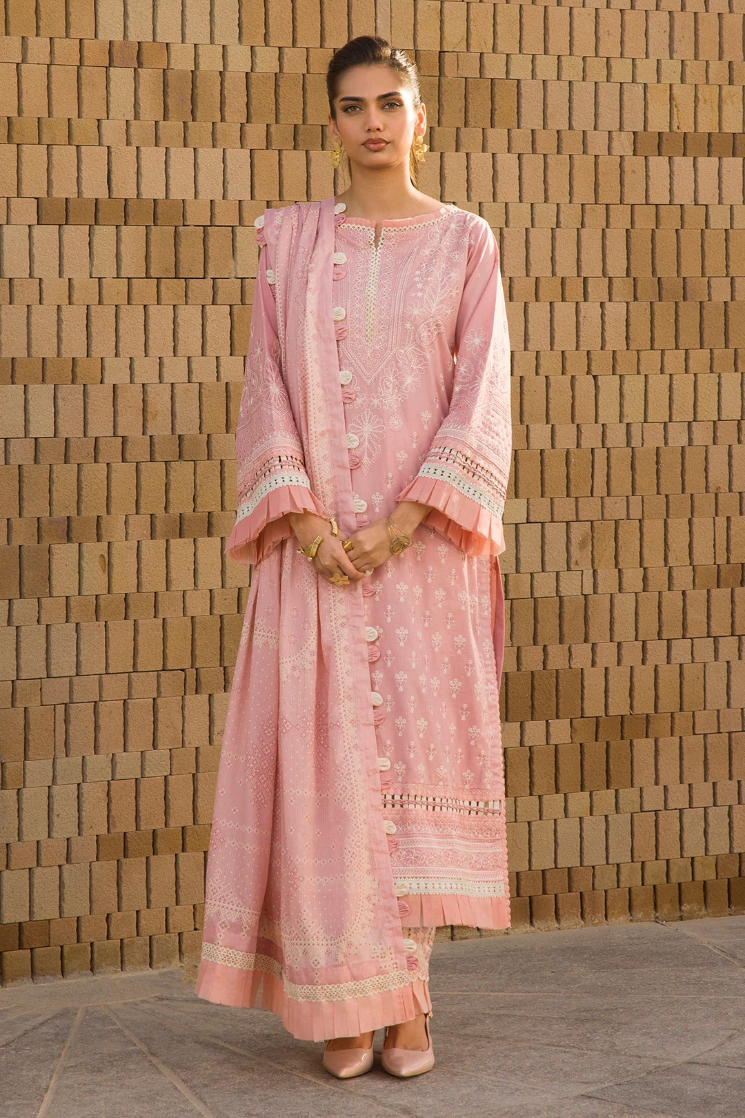 Embroidered Shirt Shalwar Dupatta - 0072 - Image 7