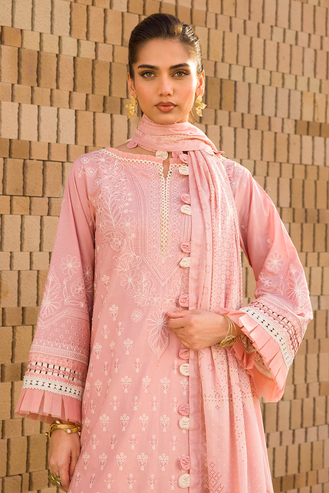 Embroidered Shirt Shalwar Dupatta - 0072 - Image 8