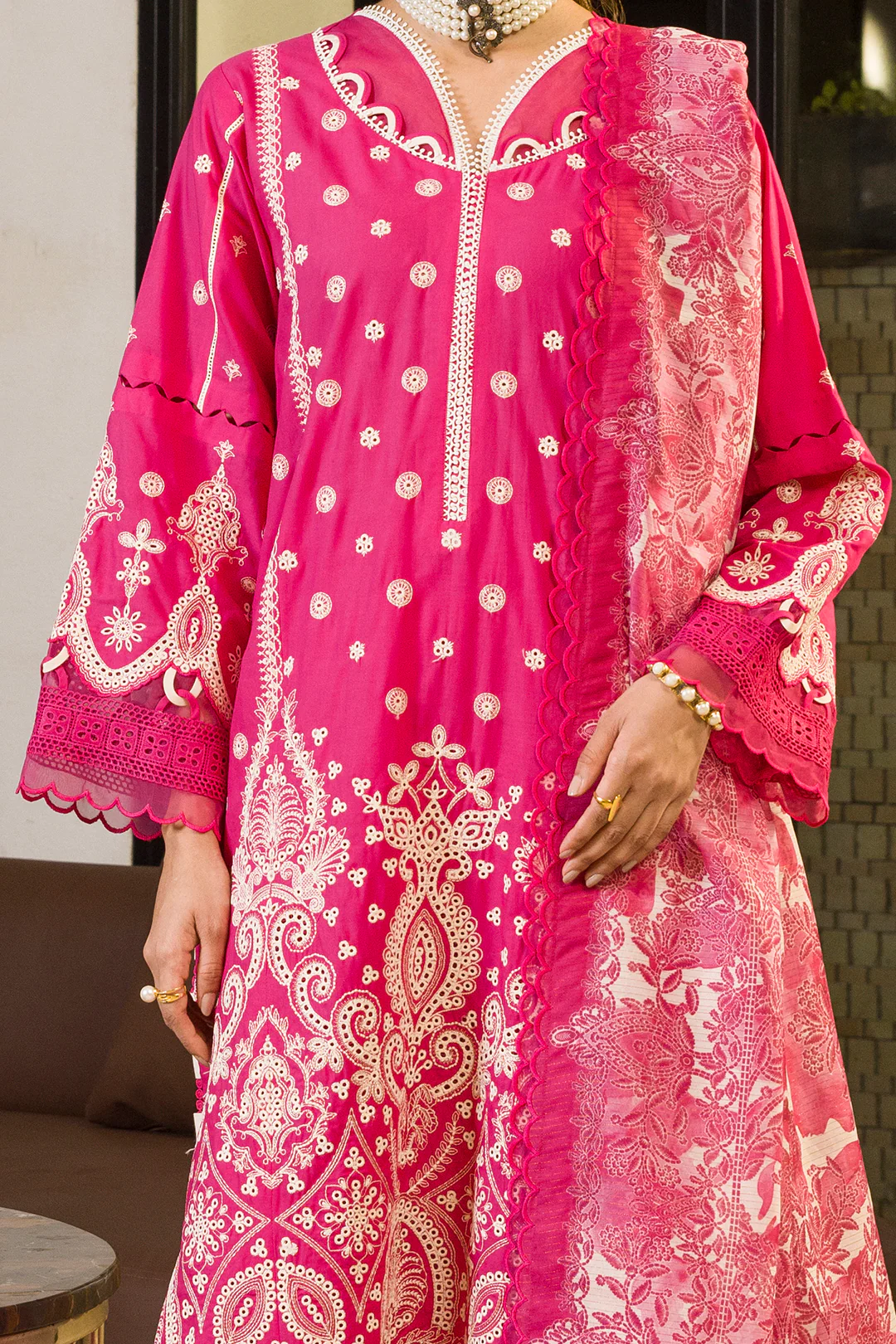 Embroidered Shirt Shalwar Dupatta - 0078 - Image 4