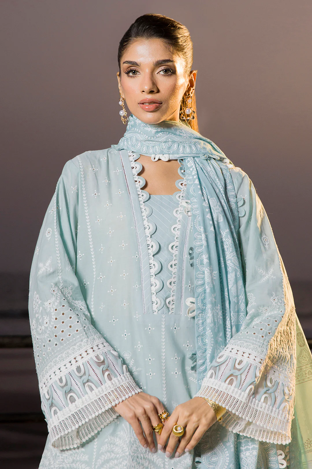 Embroidered Shirt Shalwar Dupatta - 0079 - Image 2