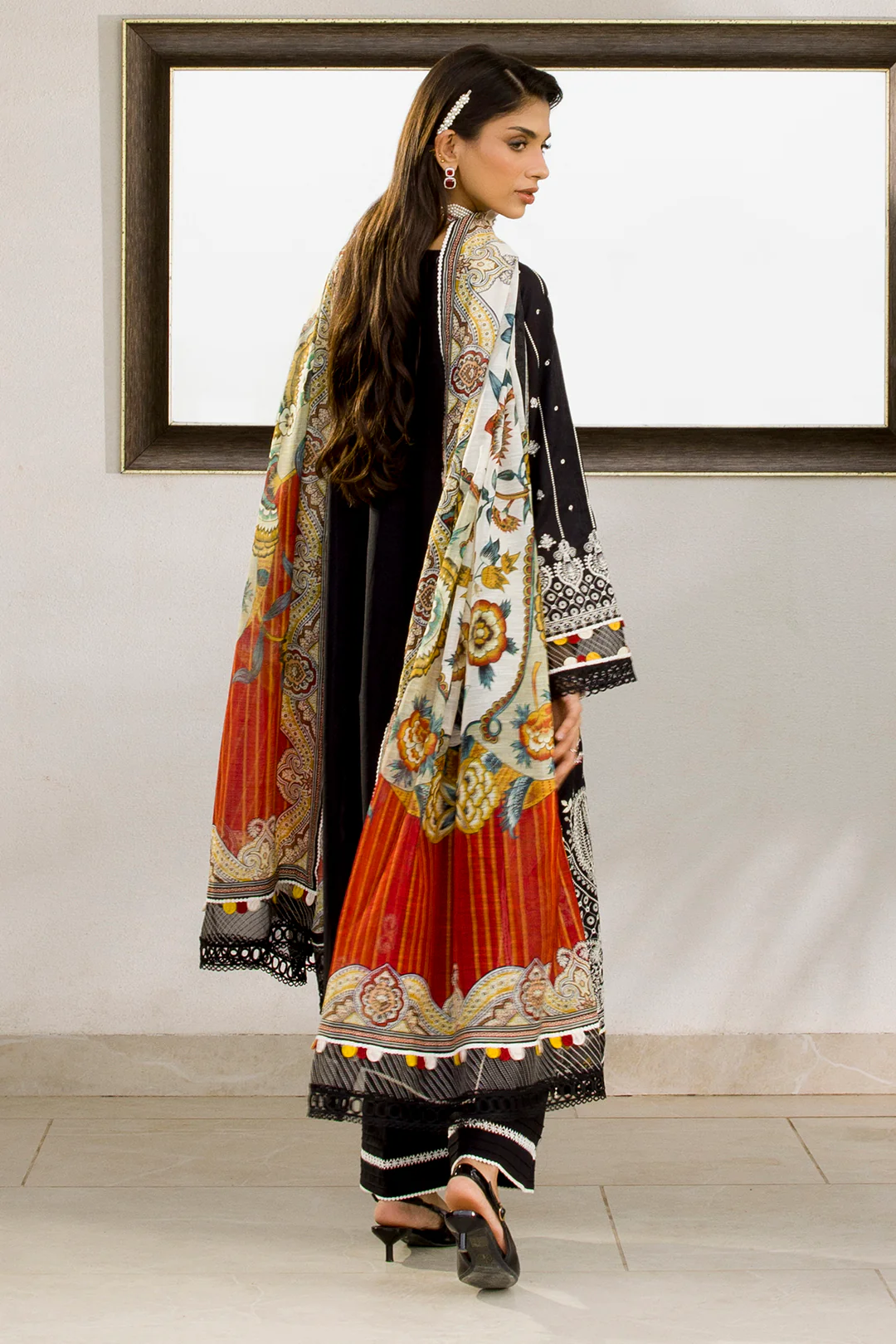 Embroidered Shirt Shalwar Dupatta - 0080 - Image 19