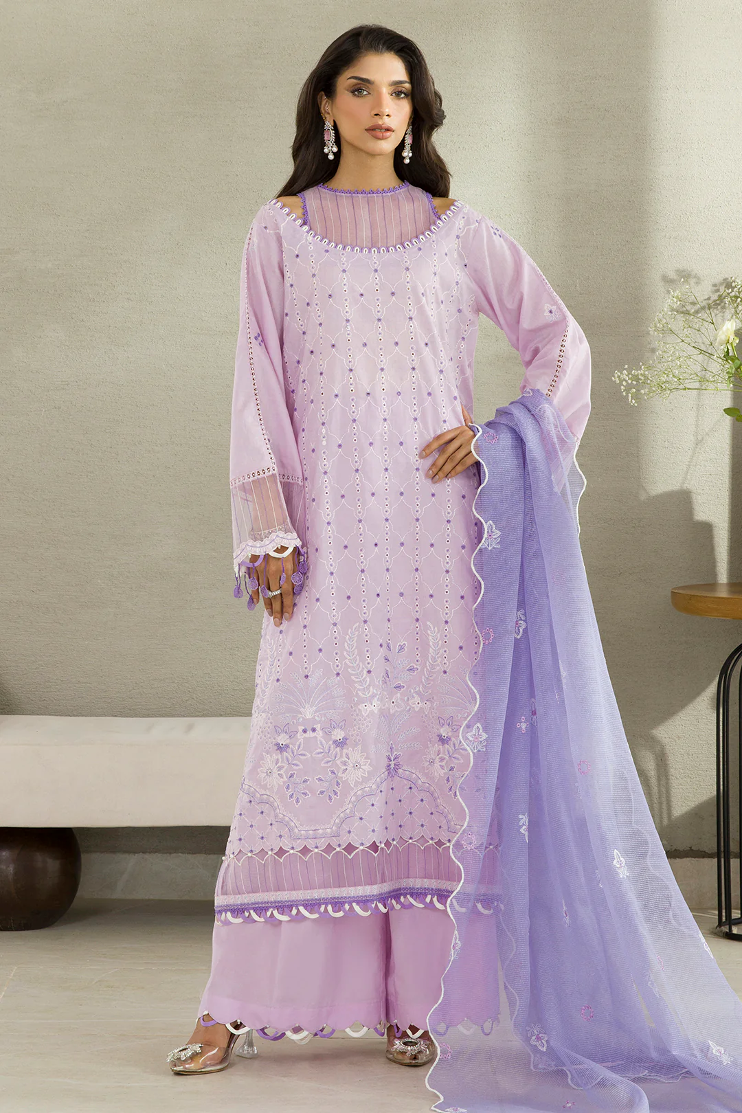 Embroidered Shirt Shalwar Dupatta - 0082 - Image 5