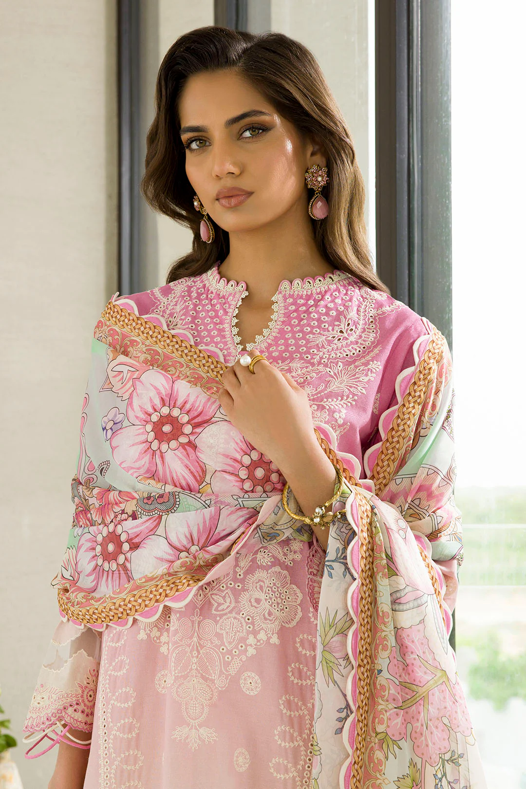 Embroidered Shirt Shalwar Dupatta - 0083 - Image 7