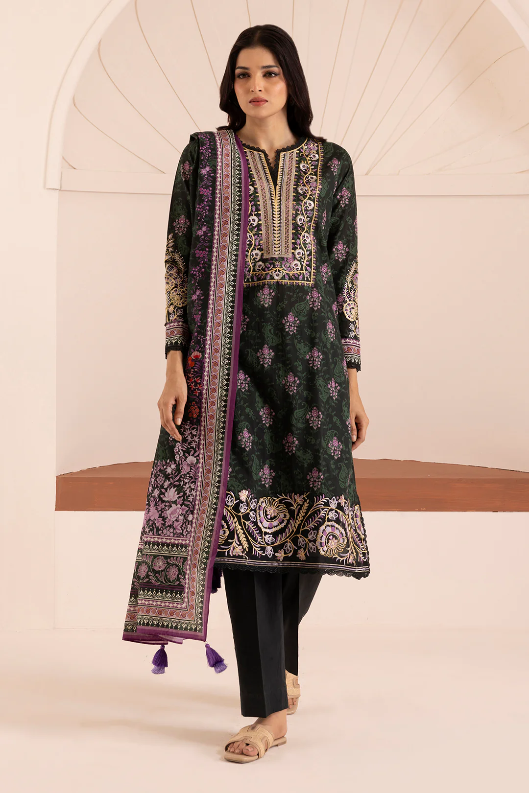 Embroidered Shirt Shalwar Dupatta - 0208