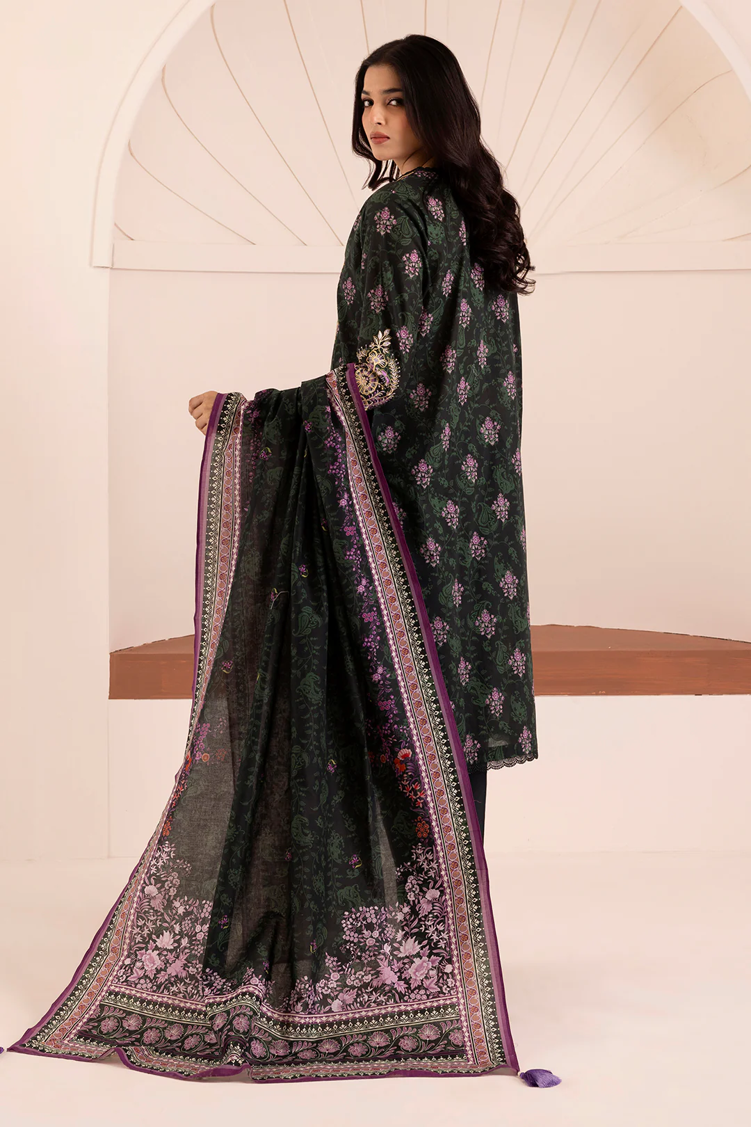 Embroidered Shirt Shalwar Dupatta - 0208 - Image 7
