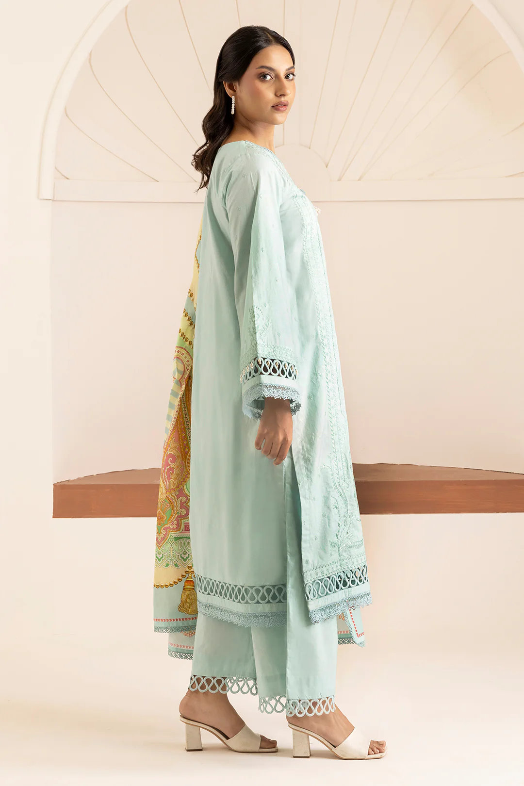 Embroidered Shirt Shalwar Dupatta - 0209 - Image 5