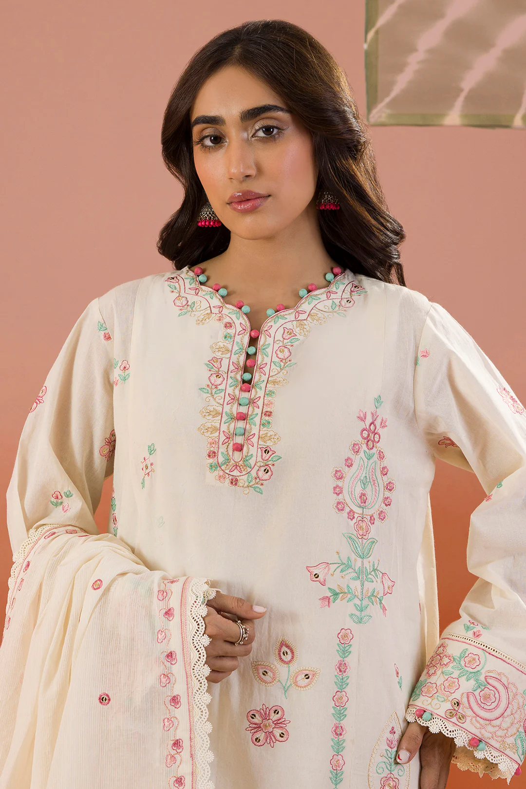Embroidered Shirt Shalwar Dupatta - 0211 - Image 2