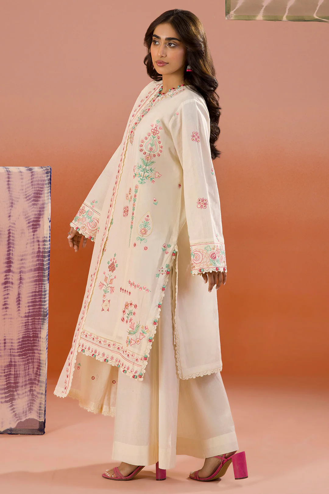Embroidered Shirt Shalwar Dupatta - 0211 - Image 6