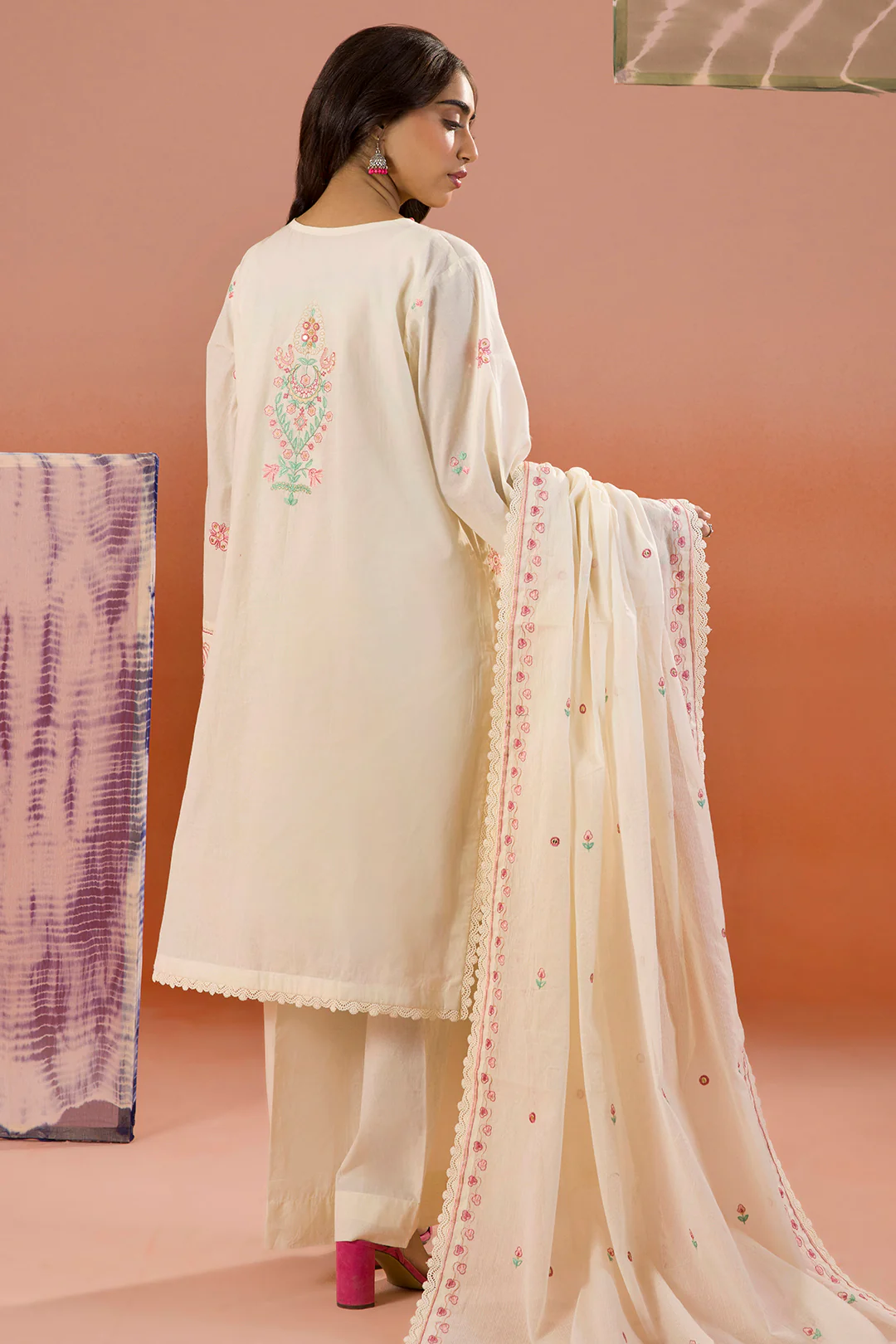 Embroidered Shirt Shalwar Dupatta - 0211 - Image 9