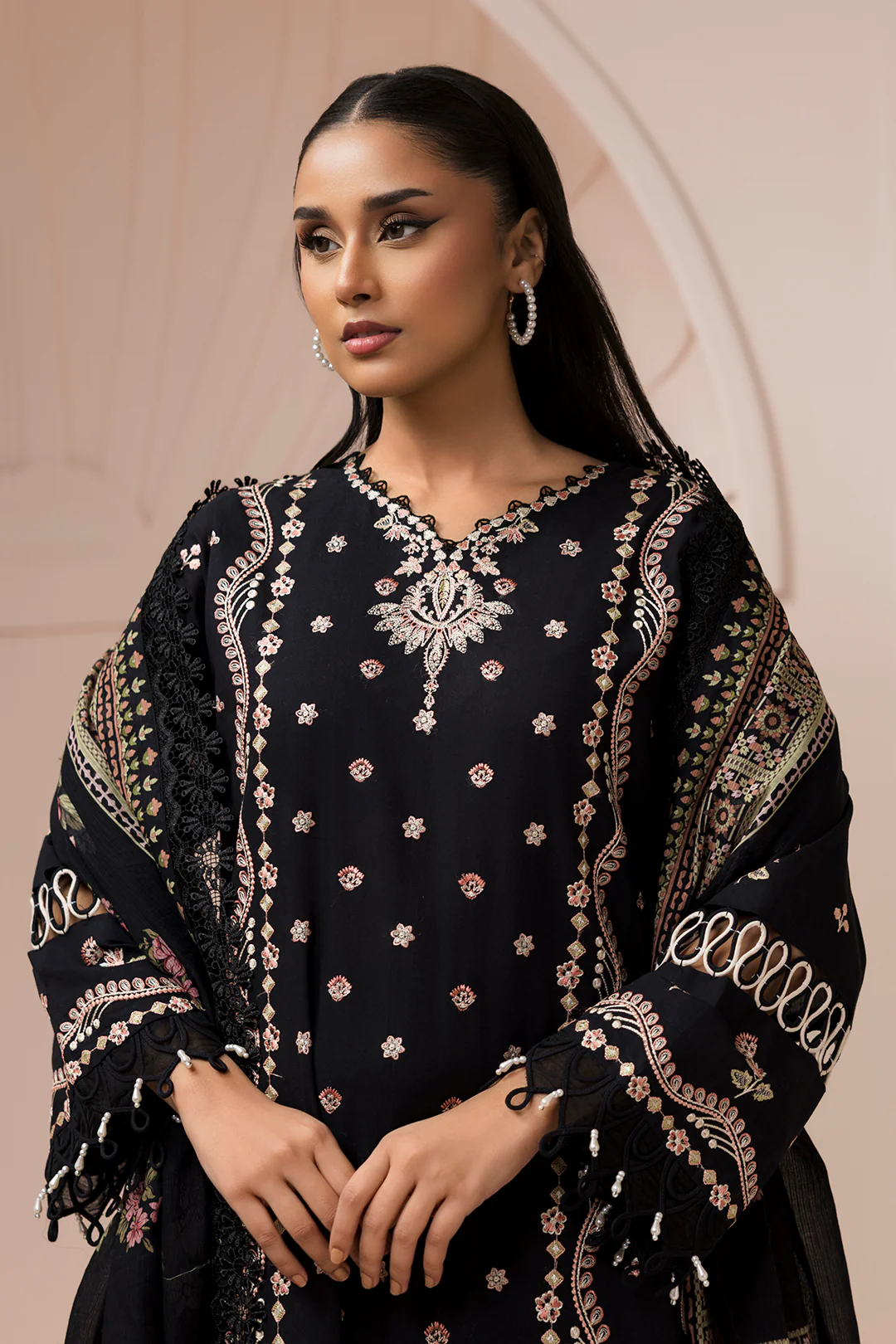 Embroidered Shirt Shalwar Dupatta - 0212 - Image 5