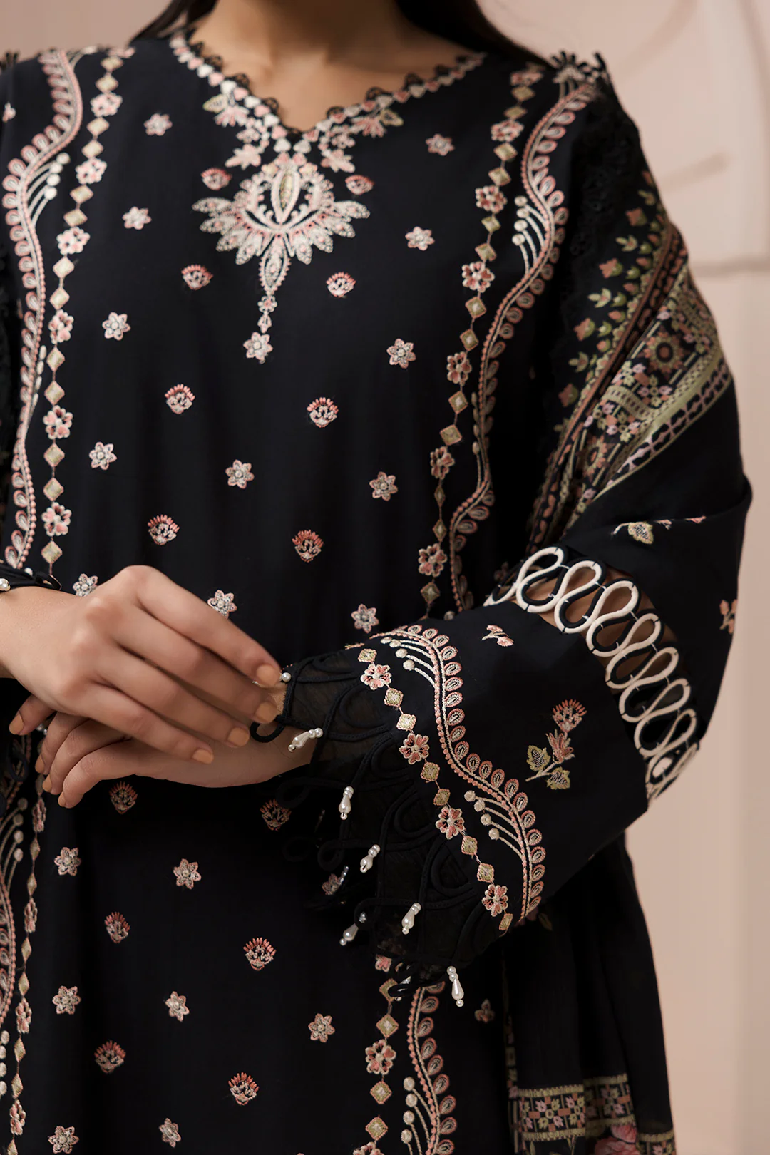 Embroidered Shirt Shalwar Dupatta - 0212 - Image 6