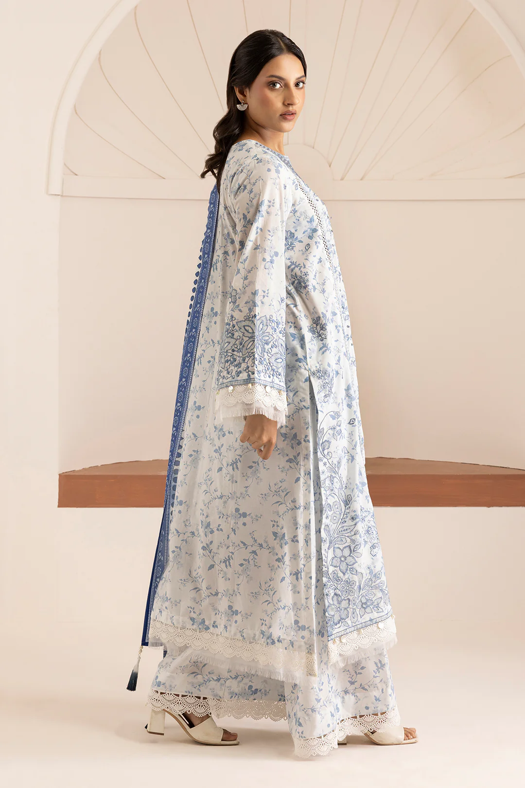 Embroidered Shirt Shalwar Dupatta - 0213 - Image 5