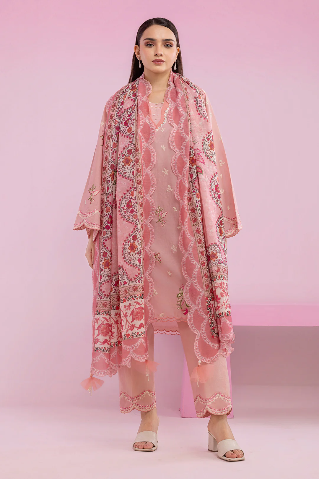 Embroidered Shirt Shalwar Dupatta - 0216 - Image 4